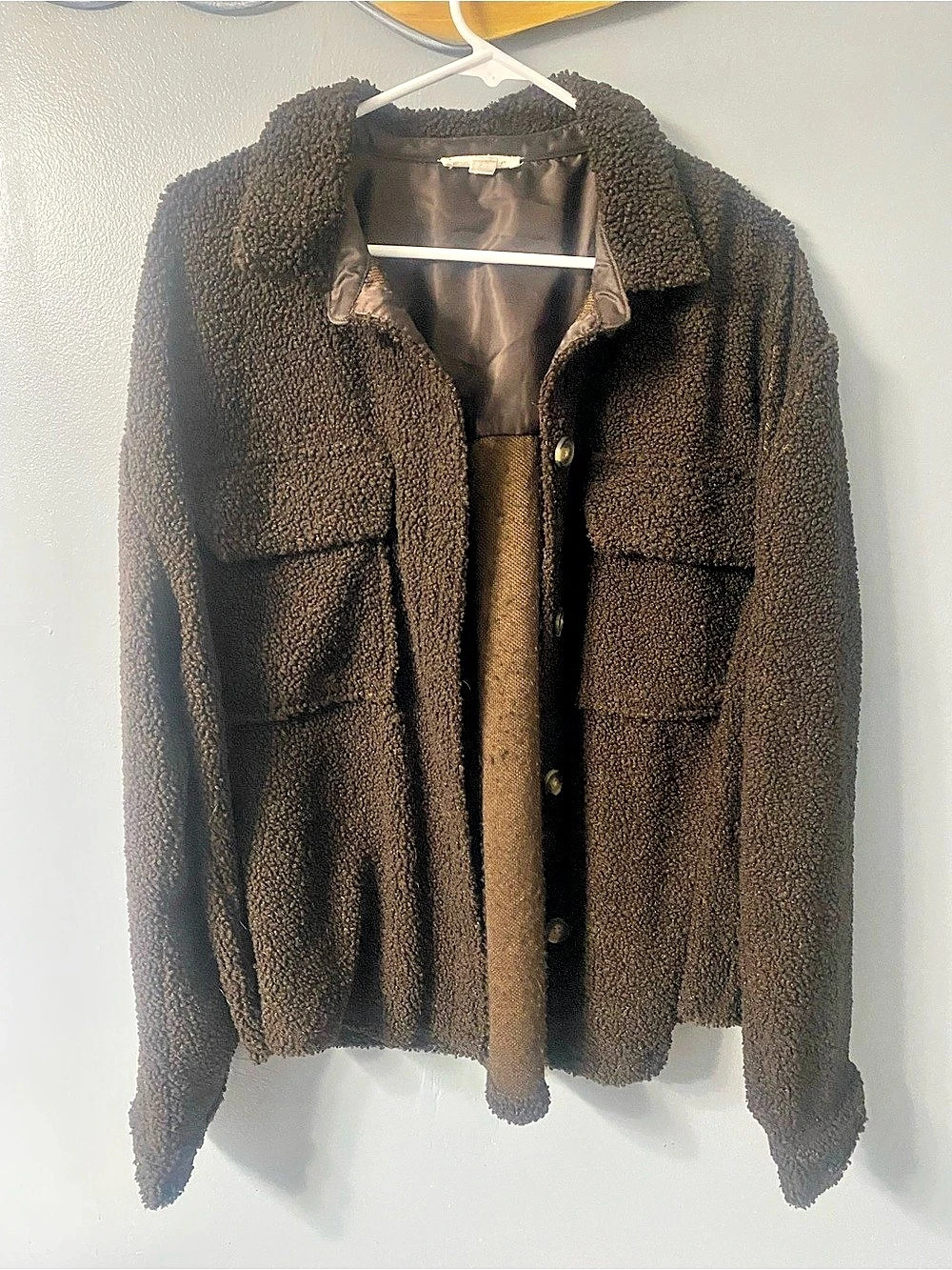 beachlunchlounge Teddy sHacket Jacket Brown Size XL 
PTP 24